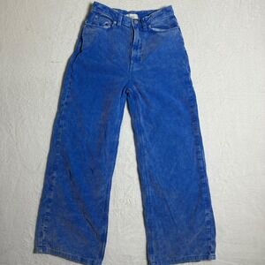 BDG Urban Outfitters Corduroy Pants Size 27 Blue High Rise Wide Leg Y2K Retro